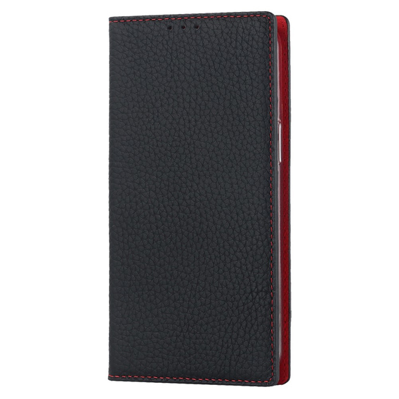 Klapkové puzdro pre iPhone 15, Litchi Skin Grain, čierne