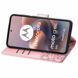 Klapkové puzdro pre Motorola Moto G86 Power 5G, Butterfly, ružové rose gold