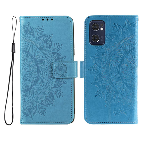 Klapkové puzdro pre Oppo Reno7 5G, Mandala, modré