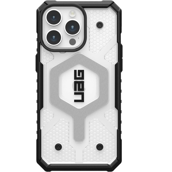 Urban Armor Gear Obal na mobil pre iPhone 15 Pro Max, Pathfinder MagSafe, transparentné / čierne