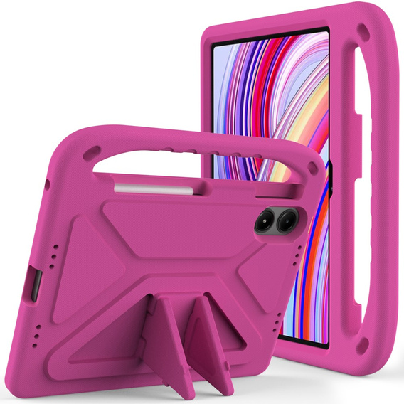 Detské puzdro pre Xiaomi Redmi Pad Pro / Xiaomi Poco Pad, s rukoväťou, ružové