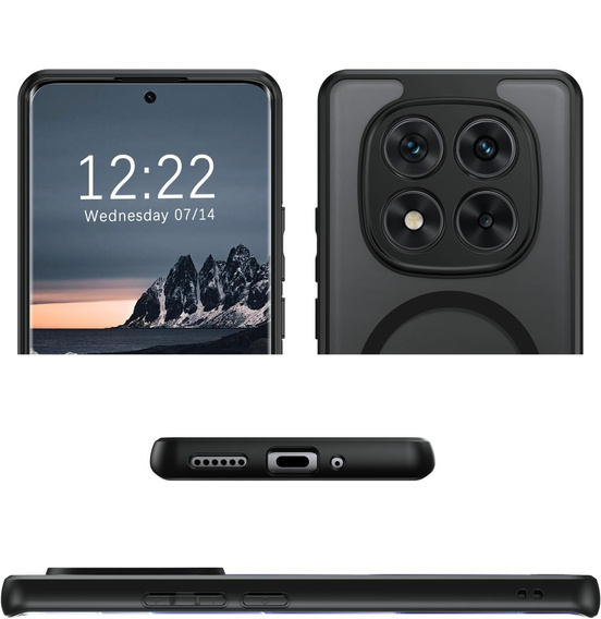 Puzdro pre Xiaomi Redmi Note 14 Pro 5G / Xiaomi Poco X7 5G, pre MagSafe, ERBORD Matt Case, čierny