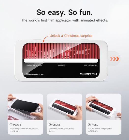 2x tvrdené sklo SURITCH pre iPhone 17/16 Pro