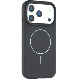 Silikónové puzdro pre iPhone 17 Pro, pre MagSafe, proti nárazom, čierne