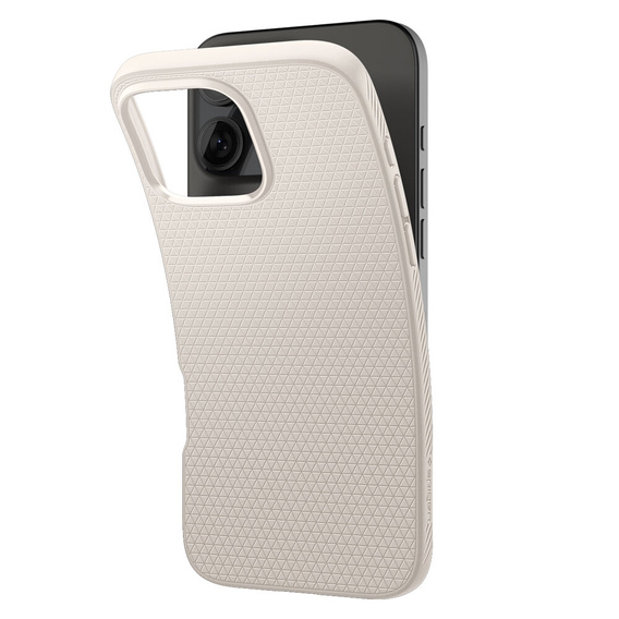 Puzdro Spigen pre iPhone 16 Pro Max, Liquid Air, titán + tvrdené sklo 9H