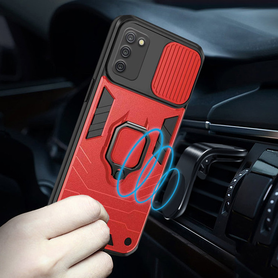 Puzdro pre Samsung Galaxy A03s, KickStand Camera Lens, modré
