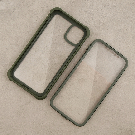 Obal na mobil pre iPhone 11, Dexnor Full Body Rugged, transparentné / zelené