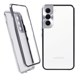 Puzdro pre Samsung Galaxy S21, Magnetic Dual Glass, strieborné