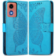 Klapkové puzdro pre Motorola Moto E14, Butterfly, modré