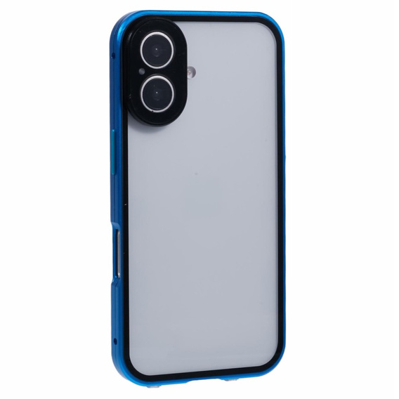 Puzdro pre iPhone 16, Magnetic Dual Glass, modré
