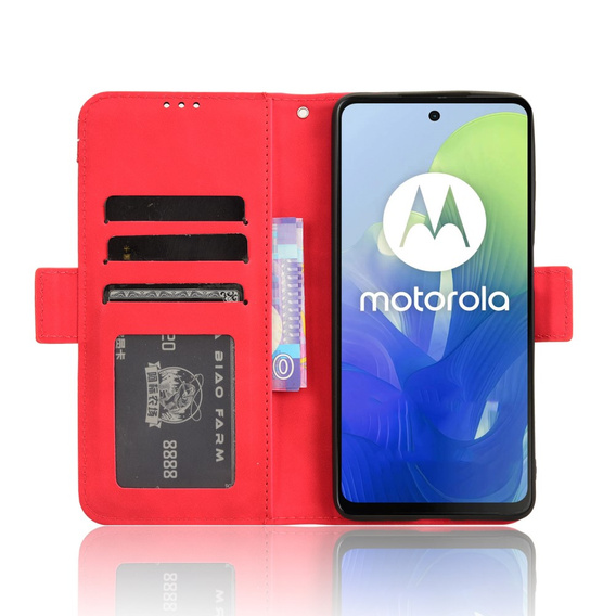 Klapkové puzdro pre Motorola Moto E14, Card Slot, červené
