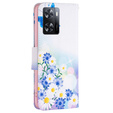 Klapkové puzdro pre OPPO A57 / A57s, Wallet, butterfly & flowers, biele