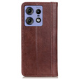 Flipové puzdro pre Motorola Edge 50 Pro, Split Leather, hnedé