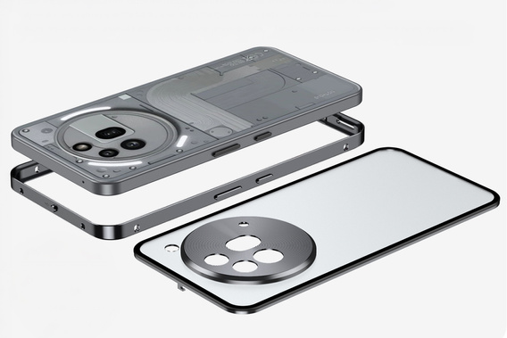 Puzdro pre Nothing Phone 3a Pro, Frame Case, sivé