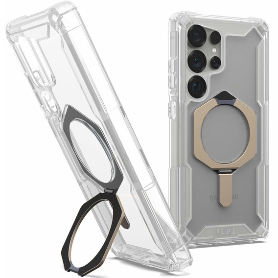 Puzdro Urban Armor Gear pre Galaxy S25 Ultra, Plasma XTE MagSafe Kickstand, priehľadné / sivé