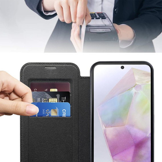 Klapkové puzdro pre Samsung Galaxy A26, RFID Wallet MagSafe CamShield, čierne