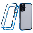 Puzdro pre iPhone 16, Magnetic Dual Glass, modré