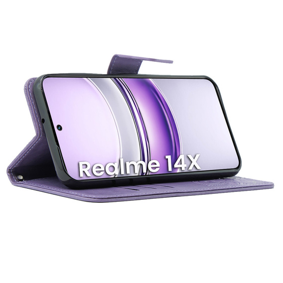 Klapkové puzdro pre Realme 14X / Realme C75, Butterfly, fialové