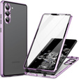 Puzdro pre Samsung Galaxy S23 Plus, Magnetic Dual Glass, fialové