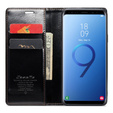CASEME flipové puzdro pre Samsung Galaxy S9+ Plus, Waxy Textured, čierne