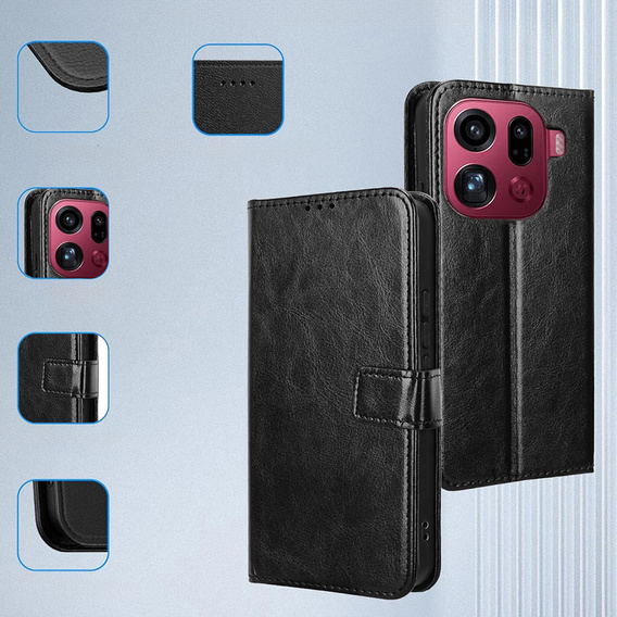Puzdro Crazy Horse Wallet flip pre Oppo Find X9 Pro