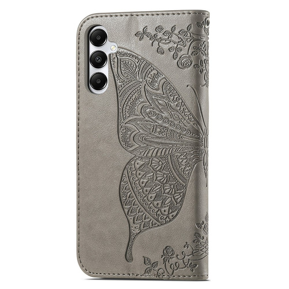 Klapkové puzdro pre Samsung Galaxy A05s, Butterfly, sivé