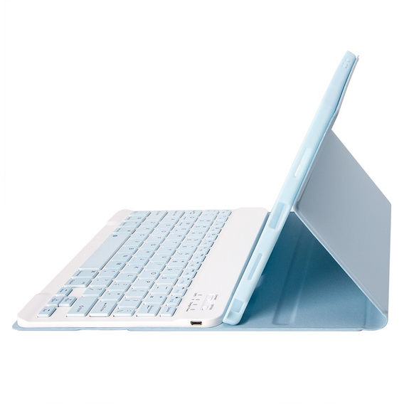 Puzdro + klávesnica Apple iPad Air 11" 6 gen. 2024, Leather Pen Slot, svetlomodré