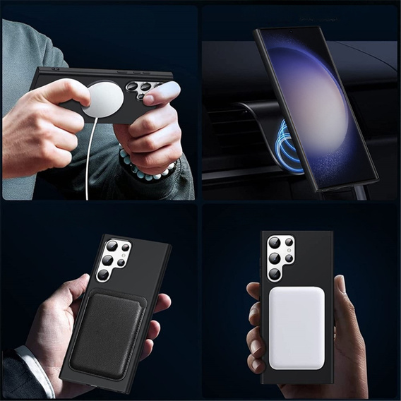 Obal na mobil pre Samsung Galaxy S23 Ultra, Silicone MagSafe, čierne