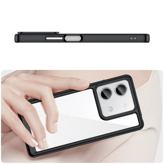 Obal na mobil pre Xiaomi Redmi Note 13 5G, Fusion Hybrid, transparentné / čierne