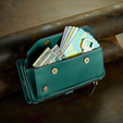 Puzdro CASEME pre Samsung Galaxy S24 FE, RFID Leather Wallet, s popruhom cez rameno, zelený