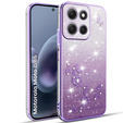 Puzdro pre Motorola Moto G86 5G, Glitter Flower, fialové