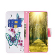 Klapkové puzdro pre Xiaomi 13 Lite, Wallet, butterfly & flowers, biele