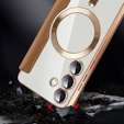 Klapkové puzdro pre Samsung Galaxy S24, RFID Wallet MagSafe CamShield, hnedé