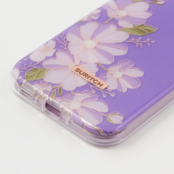 Obal na mobil pre Samsung Galaxy A54 5G, Suritch Full Body Flowers, fialové