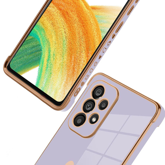 Obal na mobil pre Samsung Galaxy A33 5G, Electro heart, fialové
