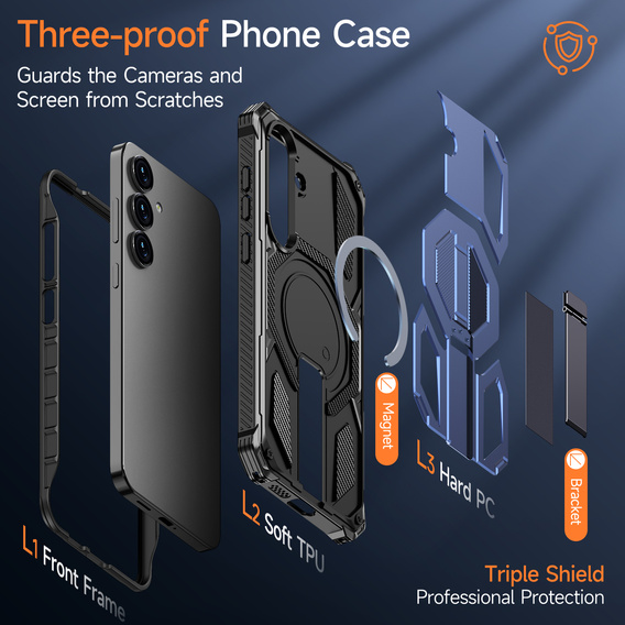 Ochranné puzdro kompatibilné s MagSafe so stojanom pre Samsung Galaxy S25 FE