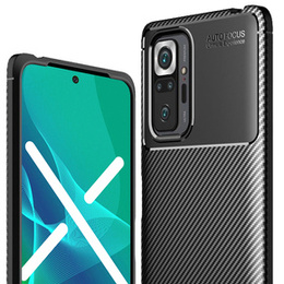 Obal na mobil pre Xiaomi Redmi Note 10 Pro, Carbon Gel, čierne