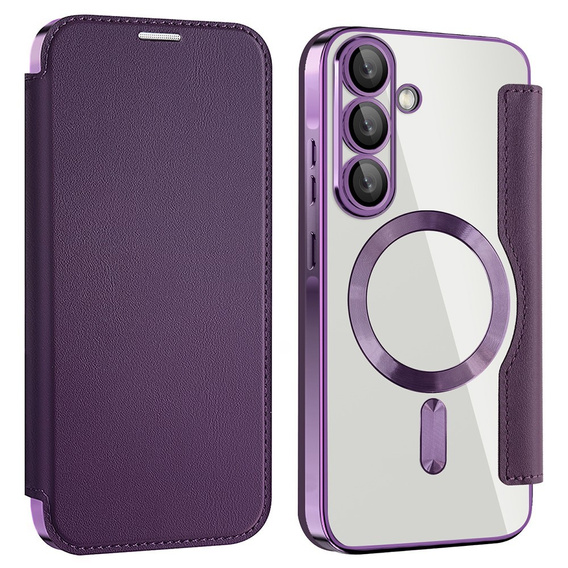 Klapkové puzdro pre Samsung Galaxy A36, RFID Wallet MagSafe CamShield, fialové