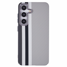 Puzdro pre Samsung Galaxy S25, Carbon Fiber MagSafe, sivé