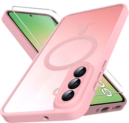 Puzdro pre Samsung Galaxy A56 5G, pre MagSafe, ERBORD Matt Case, ružové + sklo na displej