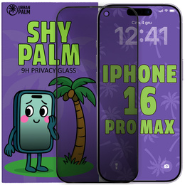 Tmavé sklo na ochranu súkromia Shy Palm pre iPhone 16 Pro Max