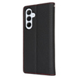 Klapkové puzdro pre Samsung Galaxy S24 FE, Litchi Skin Grain, čierne