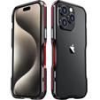Puzdro LUPHIE pre iPhone 15 Pro Max, Armor Bumper, čierna / červená