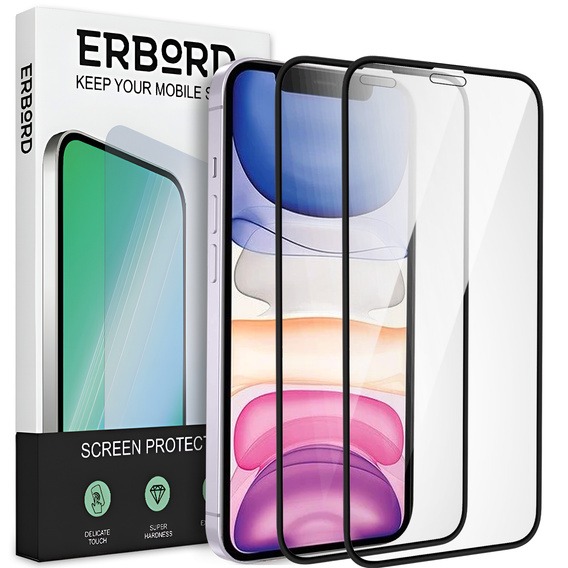 2x keramické hybridné sklo ERBORD pre iPhone XR / 11