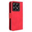Klapkové puzdro pre Xiaomi 14T, Card Slot, červené
