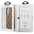 GUESS Obal na mobil pre Samsung Galaxy S23, 4G Metal Gold Logo, hnedé