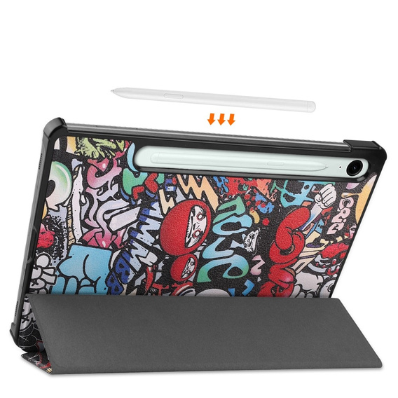 Puzdro pre Samsung Galaxy Tab S10 Lite / S10 FE / S9 FE, s chlopňou, graffiti