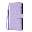 Puzdro s chlopňou pre Samsung Galaxy S25 Edge, Rhombus Crossbody Leather, fialové