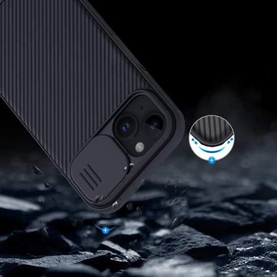 Pancierované puzdro Nillkin pre iPhone 15 Plus, CamShield Pro, čierne