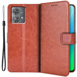 Klapkové puzdro pre Motorola Edge 40 Neo, Crazy Horse Wallet, hnedé